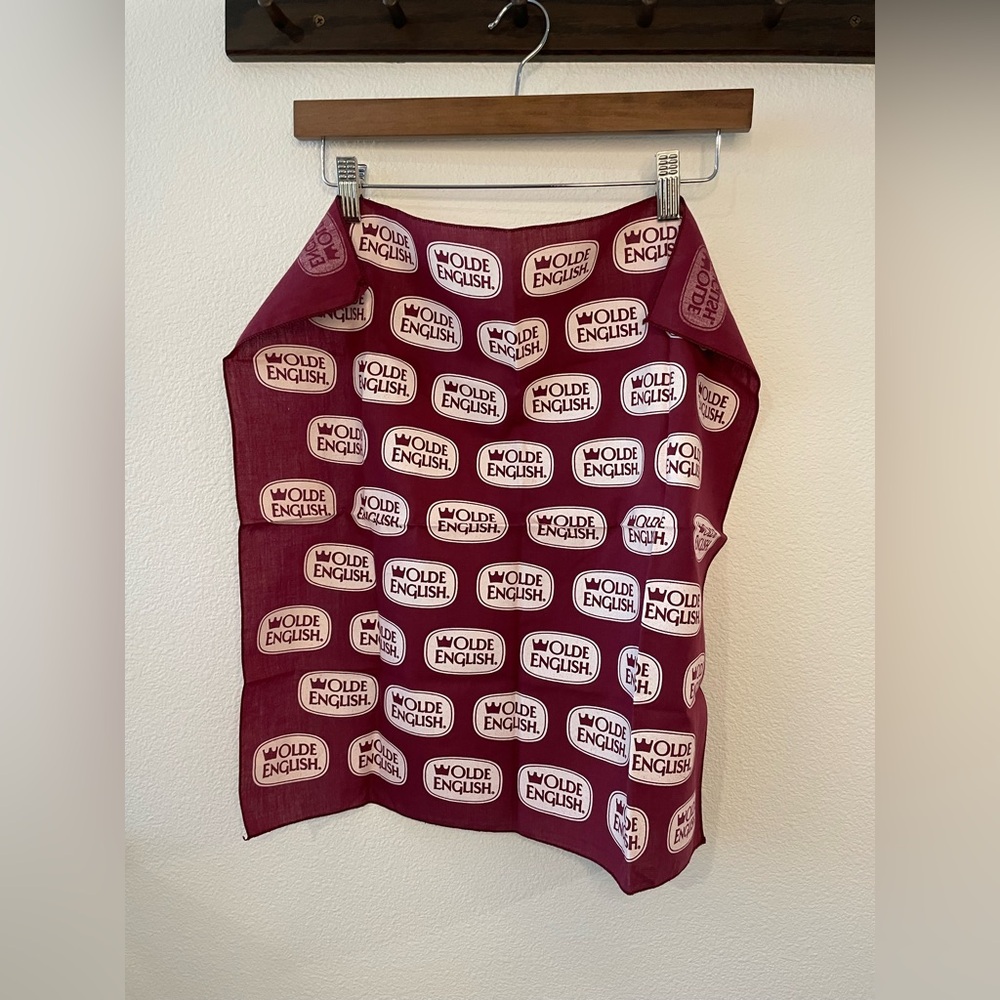 Olde English lightweight maroon bandana scarf EUC